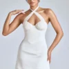 Robe trapèze à encolure croisée Lisbeth, couleur ivoire Robe trapèze à encolure croisée Lisbeth, couleur ivoire