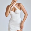 Robe trapèze à encolure croisée Lisbeth, couleur ivoire Robe trapèze à encolure croisée Lisbeth, couleur ivoire