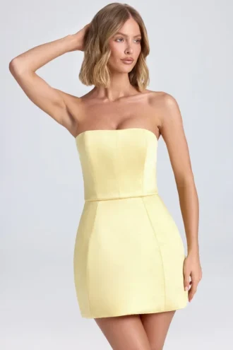 Robe tulipe structurée à bandeau Haisley, couleur sorbet citron