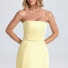 Robe tulipe structurée à bandeau Haisley, couleur sorbet citron