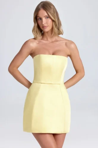 Robe tulipe structurée à bandeau Haisley, couleur sorbet citron