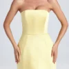 Robe tulipe structurée à bandeau Haisley, couleur sorbet citron