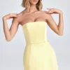 Robe tulipe structurée à bandeau Haisley, couleur sorbet citron