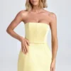 Robe tulipe structurée à bandeau Haisley, couleur sorbet citron