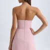Robe tulipe structurée sans bretelles Arta, rose mauve