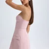 Robe tulipe structurée sans bretelles Arta, rose mauve