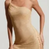 Robe ultra-courte asymétrique ornée Kylie en doré Robe ultra-courte asymétrique ornée Kylie en doré