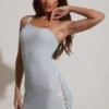 Robe ultra-mini asymétrique à paillettes Kylie, couleur aqua Robe ultra-mini asymétrique à paillettes Kylie, couleur aqua