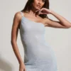 Robe ultra-mini asymétrique à paillettes Kylie, couleur aqua Robe ultra-mini asymétrique à paillettes Kylie, couleur aqua