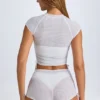 Rocas transparent mini-short à fronces, blanc Rocas transparent mini-short à fronces, blanc