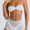 Rocas transparent mini-short à fronces, blanc Rocas transparent mini-short à fronces, blanc