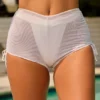 Rocas transparent mini-short à fronces, blanc Rocas transparent mini-short à fronces, blanc
