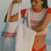 Sac fourre-tout en tissu éponge Velika, blanc Sac fourre-tout en tissu éponge Velika, blanc