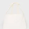 Sac fourre-tout en velours côtelé avec nœud, couleur ivoire Sac fourre-tout en velours côtelé avec nœud, couleur ivoire