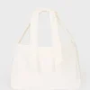 Sac fourre-tout en velours côtelé avec nœud, couleur ivoire Sac fourre-tout en velours côtelé avec nœud, couleur ivoire