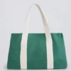 Sac fourre-tout oversize en toile verte Sac fourre-tout oversize en toile verte