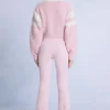 Salopette de ski imperméable à ceinture, couleur rose poudré