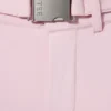 Salopette de ski imperméable à ceinture, couleur rose poudré