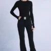 Salopette de ski imperméable à ceinture, en noir Salopette de ski imperméable à ceinture, en noir