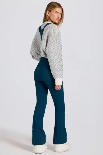 Salopette imperméable à taille haute avec bretelles, couleur bleu sarcelle