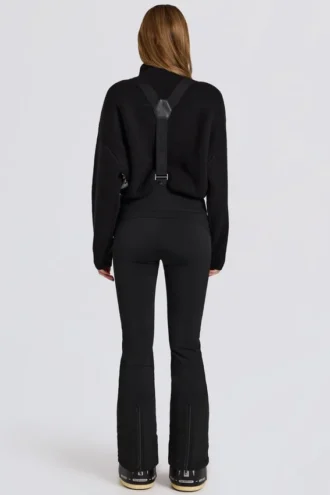 Salopette imperméable à taille haute avec bretelles, en noir
