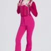 Salopette imperméable taille haute à bretelles, couleur rose magenta Salopette imperméable taille haute à bretelles, couleur rose magenta