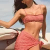 Sarong Molinas à nouer sur le côté, vichy rouge Sarong Molinas à nouer sur le côté, vichy rouge