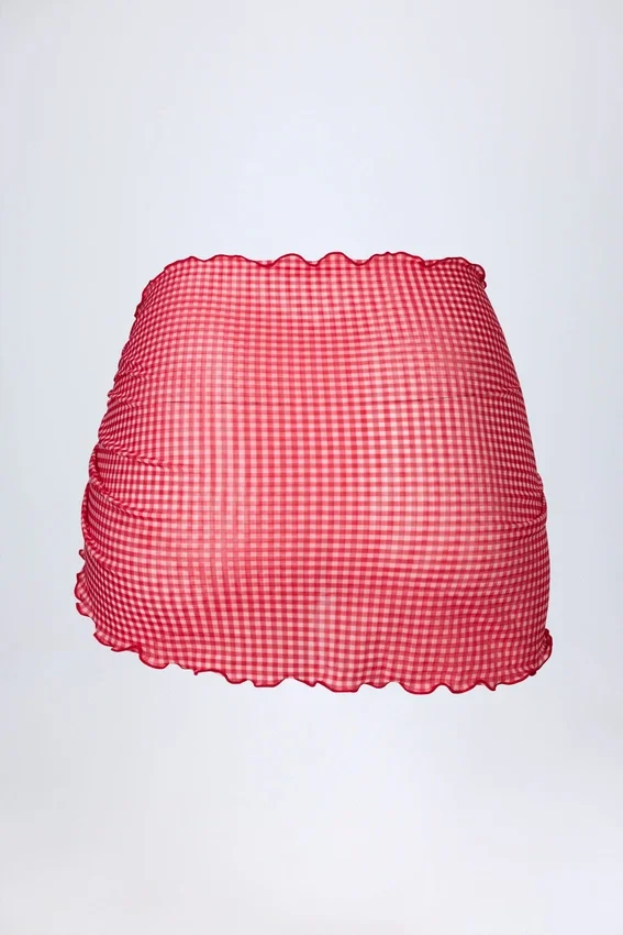 Sarong Molinas à nouer sur le côté, vichy rouge Sarong Molinas à nouer sur le côté, vichy rouge