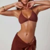 Sarong à nouer sur le côté, couleur moka Sarong à nouer sur le côté, couleur moka