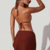 Sarong à nouer sur le côté, couleur moka Sarong à nouer sur le côté, couleur moka
