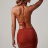 Sarong Signature à nouer sur le côté, couleur orange coucher de soleil Sarong Signature à nouer sur le côté, couleur orange coucher de soleil
