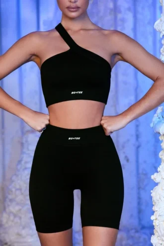 Short de cycliste côtelé noir
