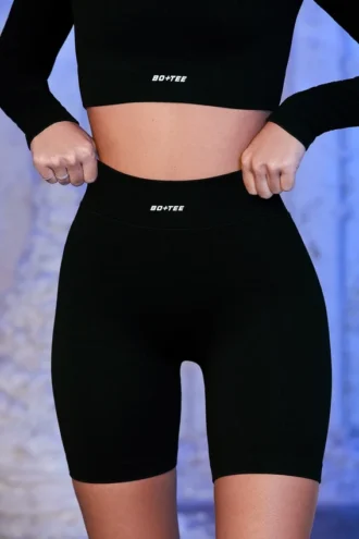 Short de cycliste côtelé noir