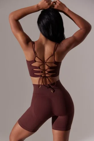 Short de cycliste taille haute Super Sculpt bordeaux