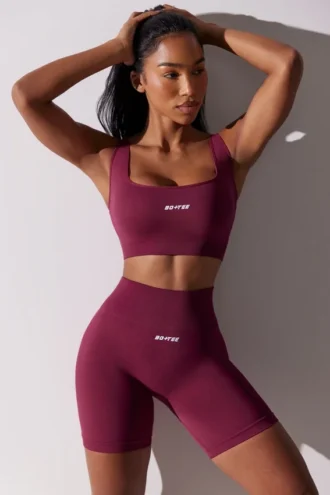 Short de cycliste taille haute Super Sculpt en prune