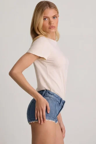 Short taille basse Lanori bleu moyen