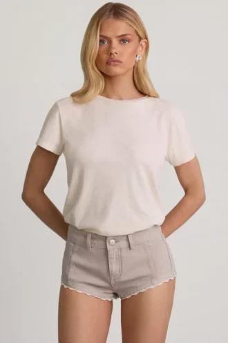 Short taille basse Lanori en écru
