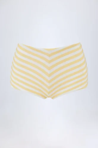 Short taille moyenne Cerreto à rayures jaune citron