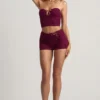 Short Teagan à taille mi-haute en violet baie Short Teagan à taille mi-haute en violet baie