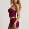 Short Teagan à taille mi-haute en violet baie Short Teagan à taille mi-haute en violet baie