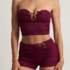Short Teagan à taille mi-haute en violet baie Short Teagan à taille mi-haute en violet baie