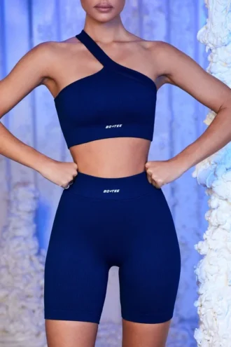 Shorts cyclistes côtelés bleu marine