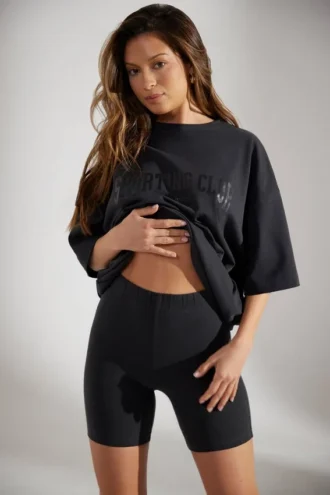 Shorts de cycliste en coton doux, noir