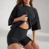 Shorts de cycliste en coton doux, noir Shorts de cycliste en coton doux, noir