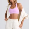 Shorts de survêtement taille mi-haute couleur coquille d’œuf Shorts de survêtement taille mi-haute couleur coquille d’œuf