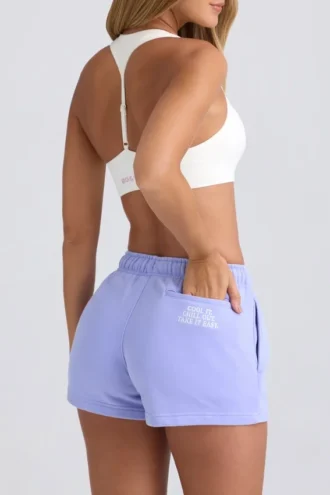 Shorts de survêtement taille mi-haute en bleu pervenche