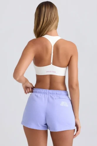 Shorts de survêtement taille mi-haute en bleu pervenche