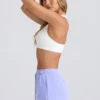 Shorts de survêtement taille mi-haute en bleu pervenche Shorts de survêtement taille mi-haute en bleu pervenche