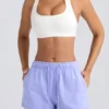 Shorts de survêtement taille mi-haute en bleu pervenche Shorts de survêtement taille mi-haute en bleu pervenche