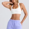 Shorts de survêtement taille mi-haute en bleu pervenche Shorts de survêtement taille mi-haute en bleu pervenche